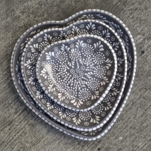 Set de 3 platos de corazón - GRI