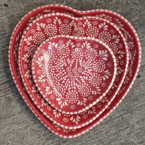 Set de 3 platos de corazón - ROJ